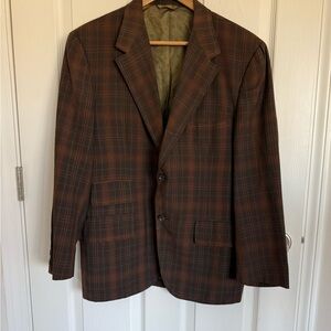 Men's Vintage Charter Club Hughes and Hatcher 1950-70 Brown Plaid Blazer M/L